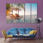 Beautiful beach canvas decor, summer holiday and vacation wall prints