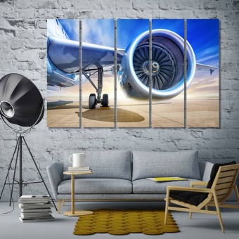 Airplane turbine home office wall art