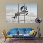 wild horse in dust print canvas