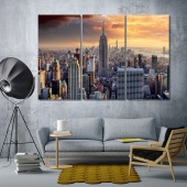 Empire State Building living room wall decor, New York art home