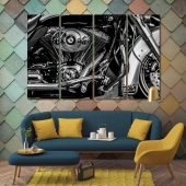 Motorcycle modern wall decorations, black & white artwork
