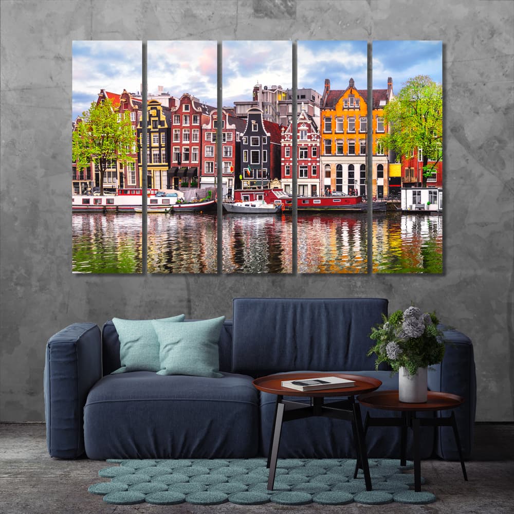 Amsterdam home decor paintings, Netherlands framed canvas wall art ...