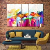 ‎flowers abstract colorful oil painting