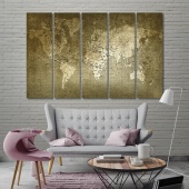 Old world map living room wall decor ideas, map canvas prints art