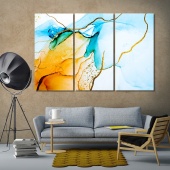 Spots of paint on canvas art on the wall, abstract home decor pictures