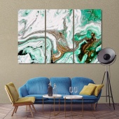 Original abstract art prints on canvas, emerald abstract art on wall