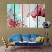 Red marble abstract art modern wall