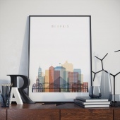 Memphis skyline print, Tennessee artwork for offices