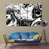 Black & white abstract canvas wall art contemporary