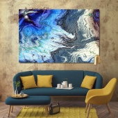 Aqua abstract wall decor paintings, cool abstract artwork