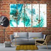 Emerald abstract framed wall pictures for living room