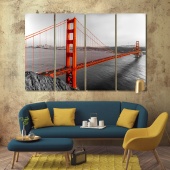 Golden Gate wall art office, San Francisco bridge print canvas art