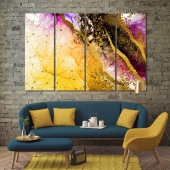 Abstract modern wall decorations, drops of paint print canvas art