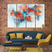 Flowers abstract dining room pictures for walls, watercolor flowers