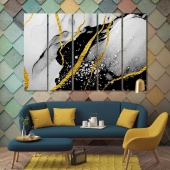 Gold & black abstract canvas prints art, abstract wall art collections