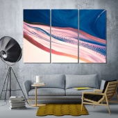Pink and blue abstract decor artistic prints