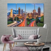 Atlanta pictures for living room wall, Georgia downtown city skyline