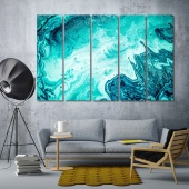 Turquoise abstract wall decorating
