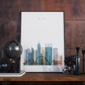 Perth cityscape art print, Australia kitchen artwork prints