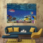Fish underwater wall art decor ideas, sea life canvas prints art