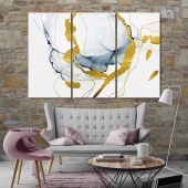 Gold abstract marble wall art canvas prints, marble abstract artwork