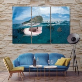 Sharks living room wall decor pictures