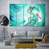 Gold and turquoise abstract art contemporary canvas