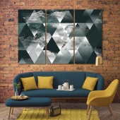 ‎abstract sea geometry with triangles canvas