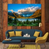 Glacier National Park lake wall art, Montana paintings for living room