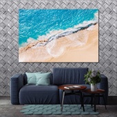 Sunny beach modern canvas wall art, beach canvas art prints