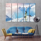 Ski artistic prints on canvas, office wall decorations