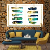 Color strokes on canvas large wall decorating