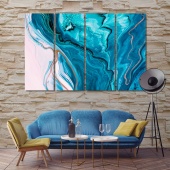 Blue abstract framed wall pictures