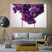Purple paint splash abstract art modern