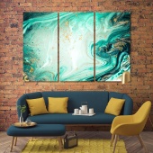 Turquoise abstract wall decor and home accents, cool abstract art