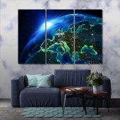 Space wall decorations for bedrooms, planet art prints on canvas