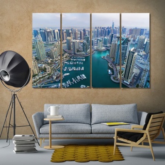 View of Dubai skyscrapers art home decor