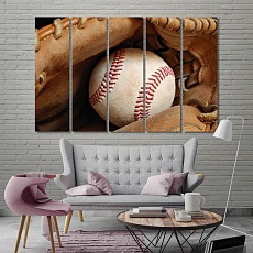 Leather glove with baseball wall decor and home accents