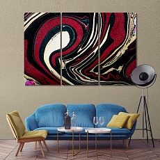 Red and black abstract art large artwork