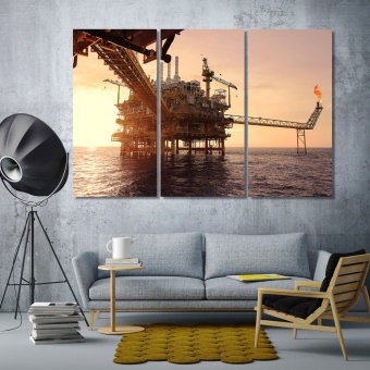 Offshore oil and gas industry large wall decorating