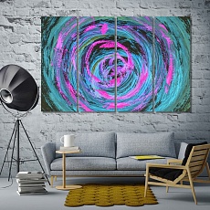 In different color and strokes abstract art wall