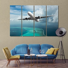 A passenger plane contemporary canvas wall art