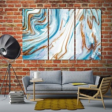 Modern abstract large framed artwork, paint on canvas art