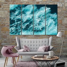 Ocean wave artistic prints on canvas, waves wall decor ideas