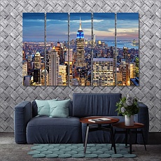 New York city at night canvas art prints, Manhattan artwork for walls