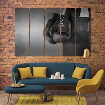Boxing black and white contemporary art