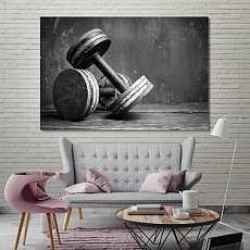 Dumbbells office wall decorations, lifting weights canvas decor