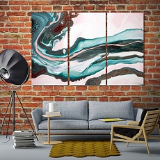 Paint flowing abstract living room wall decor ideas