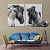 Horses large black and white canvas wall art, two horses white artwork