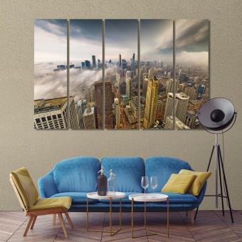 Chicago city skyscrapers decorative paintings
